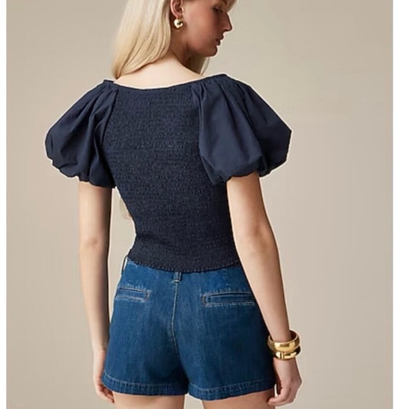 J.Crew puff sleeves navy top brand new with tags - Picture 3 of 7